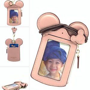 New Mickey Ear ID Card Holder & Lanyard Pink